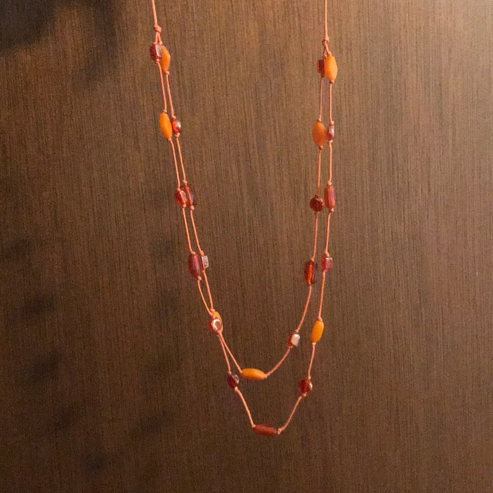Orange beaded necklace